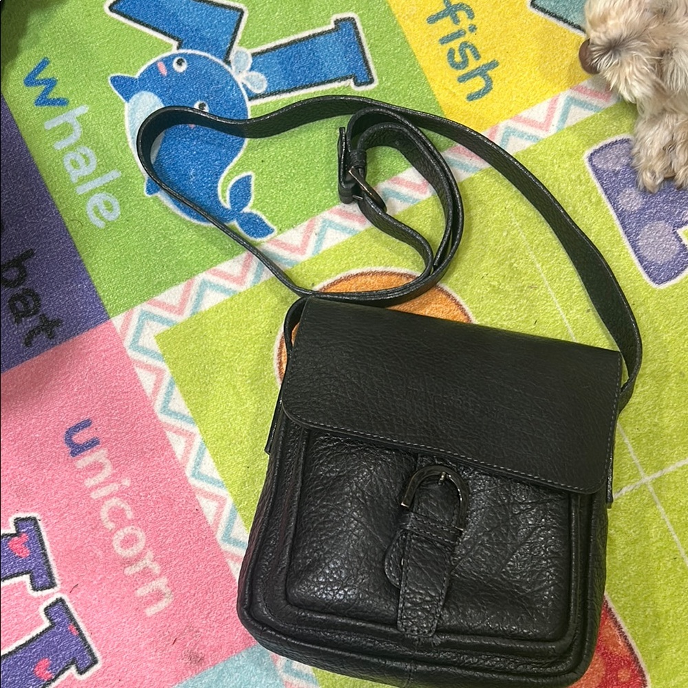 Francesco Biasia Black Leather Crossbody Bag
